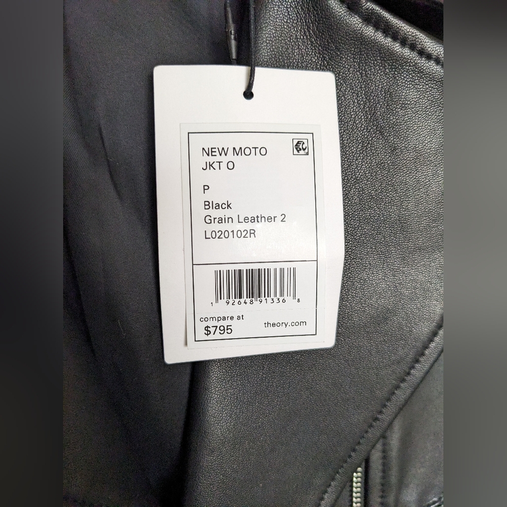 Theory leather moto jacket - Picture 6 of 8